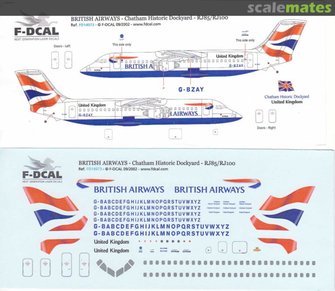Boxart British Airways - Chatham Historic Dockyard - RJ85/100 FD14073 F-DCAL