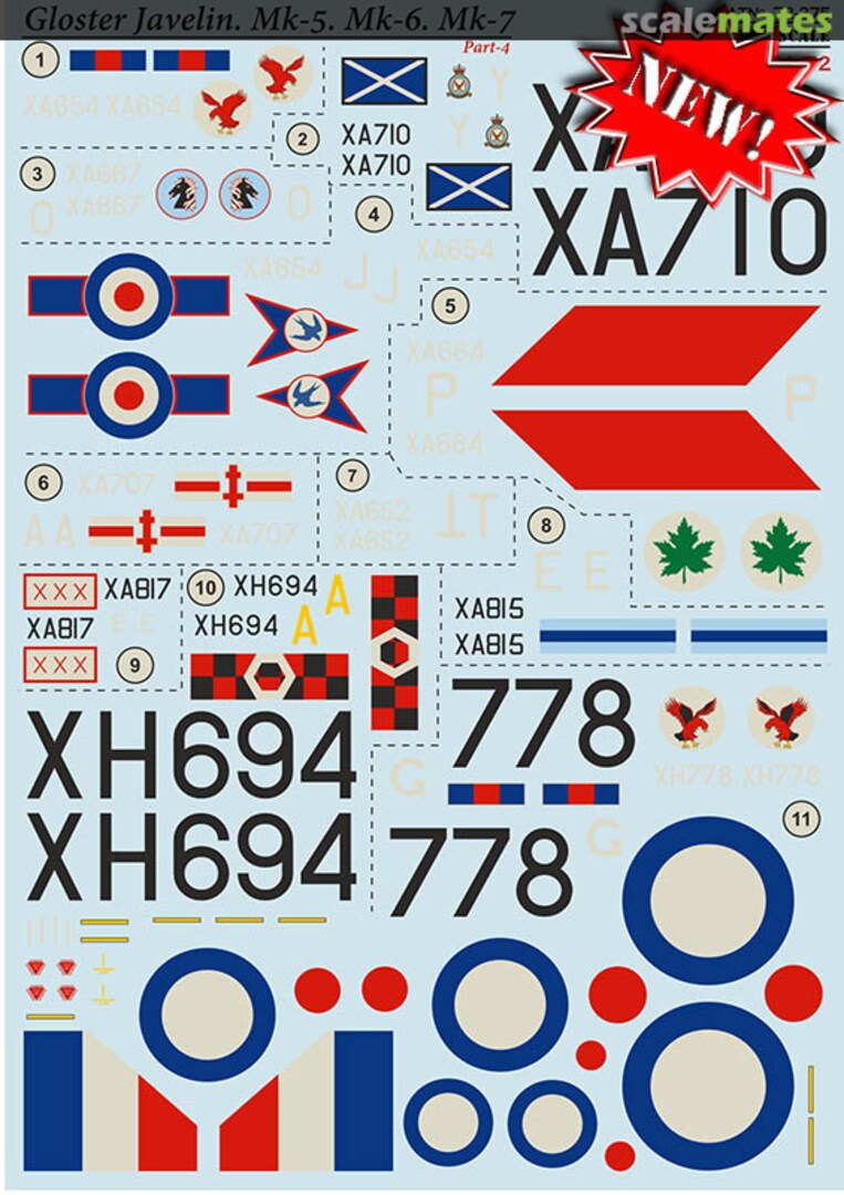 Boxart Gloster Javelin Mk.5 Mk.6 Mk.7 Part 4 72-375 Print Scale