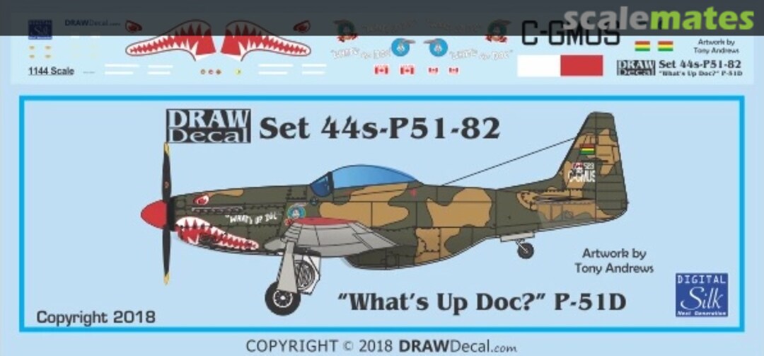 Boxart “What’s Up Doc?” P-51D 44-P51-82 Draw Decal Boxart “What’s Up Doc?” P-51D 44-P51-82 Draw Decal