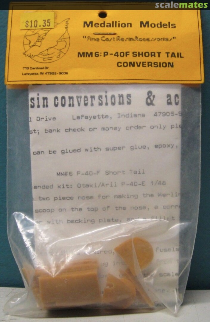 Boxart P-40F Short Tail Conversion MM6 Medallion Models Boxart P-40F Short Tail Conversion MM6 Medallion Models