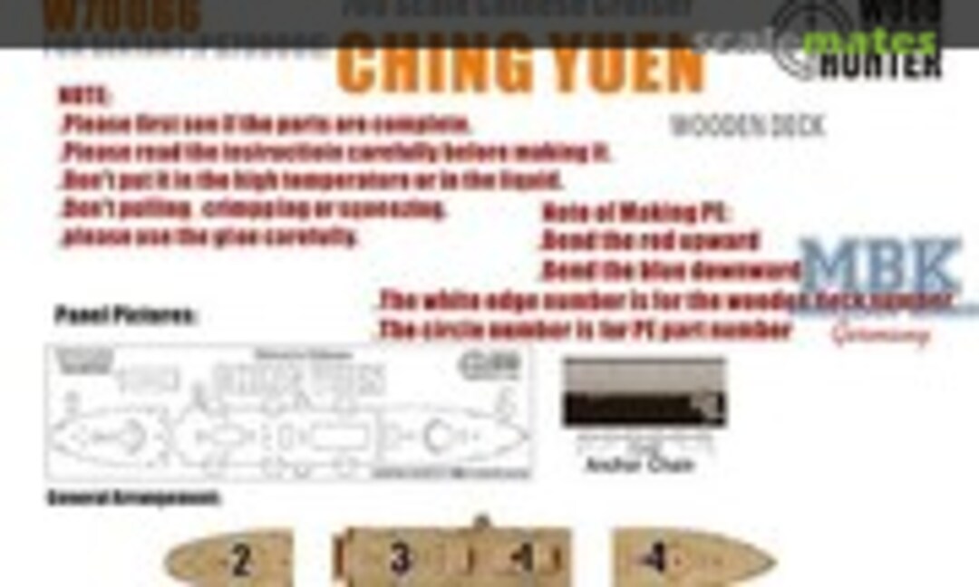 1:700 Imperial Chinese Cruiser Ching Yuen (Wood Hunter W70066) W70066