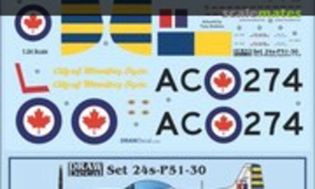 1:24 P-51D "City of Winnipeg Squadron" (Draw Decal 24-P51-30) 24-P51-30