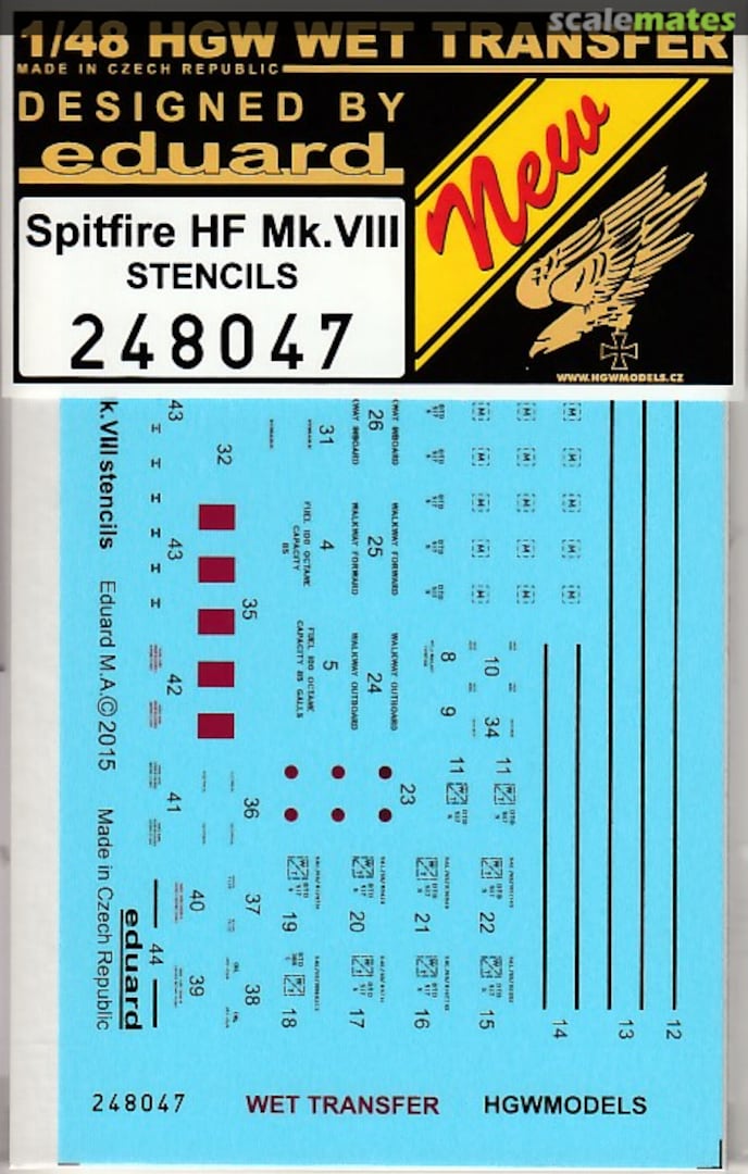 Boxart Spitfire HF MK.VIII Stencils 248047 HGW Models Boxart Spitfire HF MK.VIII Stencils 248047 HGW Models