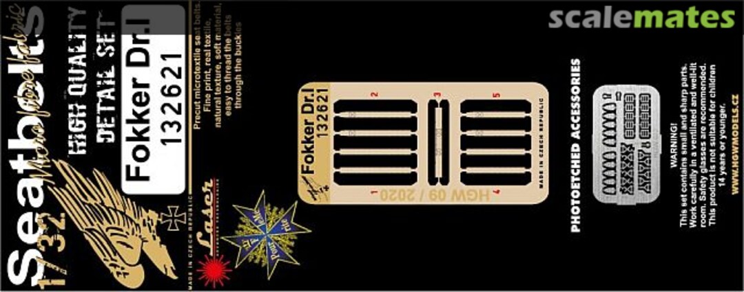 Boxart Fokker DR. I. - SEATBELTS 132621 HGW Models Boxart Fokker DR. I. - SEATBELTS 132621 HGW Models