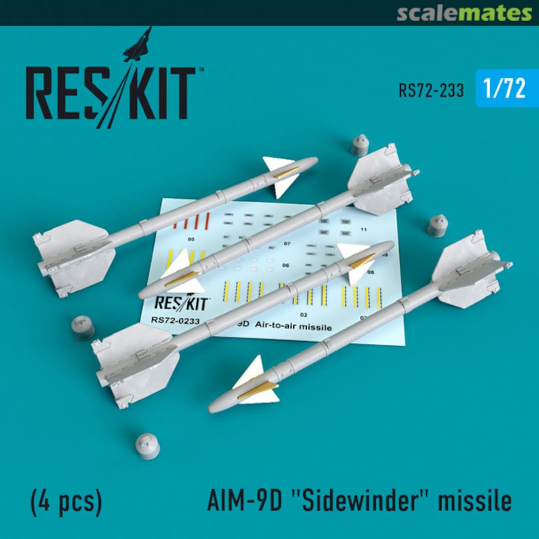 Boxart AIM-9D Sidewinder missile RS72-0233 ResKit Boxart AIM-9D Sidewinder missile RS72-0233 ResKit