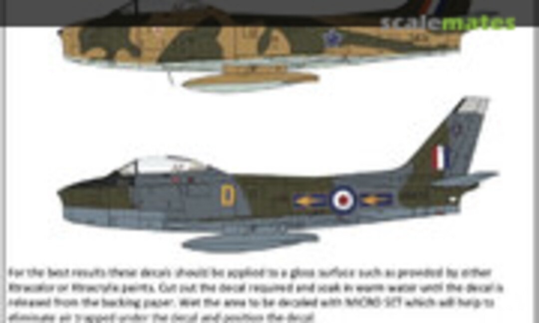 1:48 Canadair Sabre F.2/F.4/F.5/F.6 collection (Xtradecal X48216) X48216