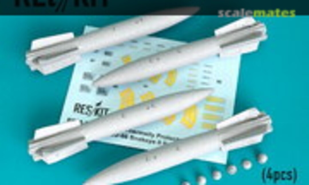 1:48 Mk.82 thermally protected bombs with BSU-86 Snakeye II fins (4pcs) (F-4, F-5, F-8, F-15, F-16, F-18, A-1, A-4, A-6, A-7, A-10, Kfir) (ResKit RS48-0347) RS48-0347