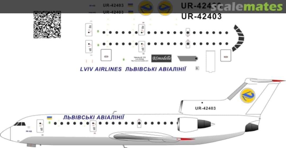 Boxart Yakovlev Yak-42D Lviv Airlines decals BSM720407 BSmodelle Boxart Yakovlev Yak-42D Lviv Airlines decals BSM720407 BSmodelle