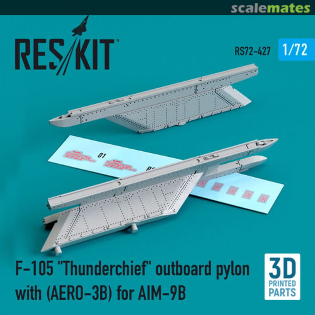 Boxart F-105 Thunderchief outboard pylon AERO-3B for AIM-9B (3D printing) RS72-0427 ResKit Boxart F-105 Thunderchief outboard pylon AERO-3B for AIM-9B (3D printing) RS72-0427 ResKit