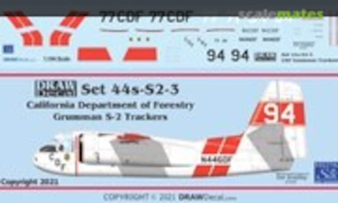 1:144 California Department of Forestry Grumman S-2 Trackers (Draw Decal 44-S2-3) 44-S2-3