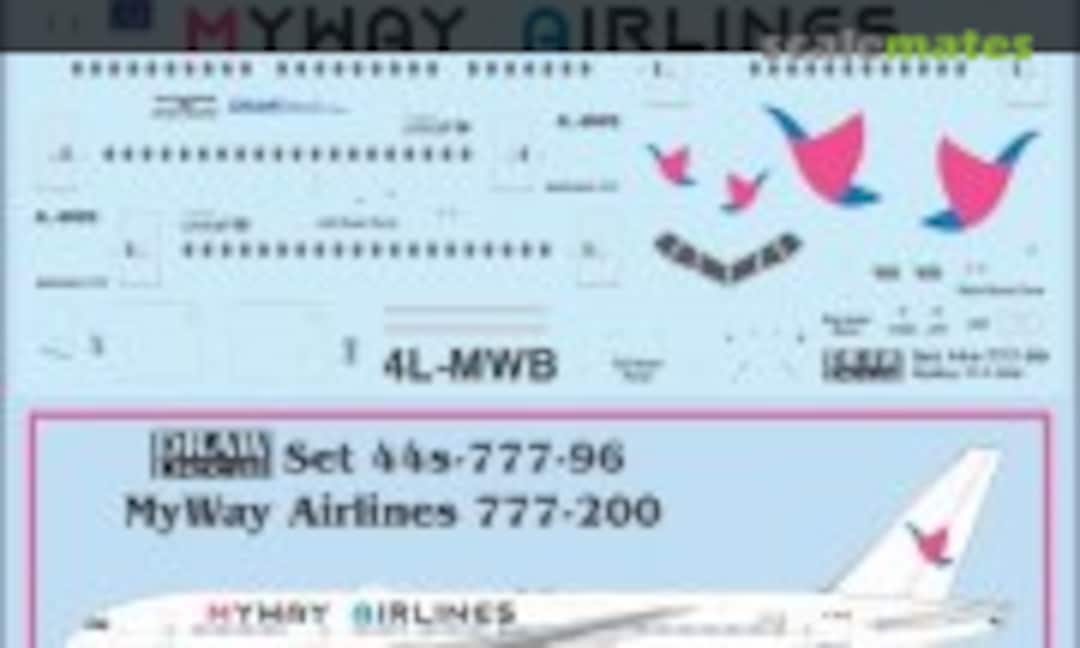 1:144 MyWay Airlines 777-200 (Draw Decal 44-777-96) 44-777-96