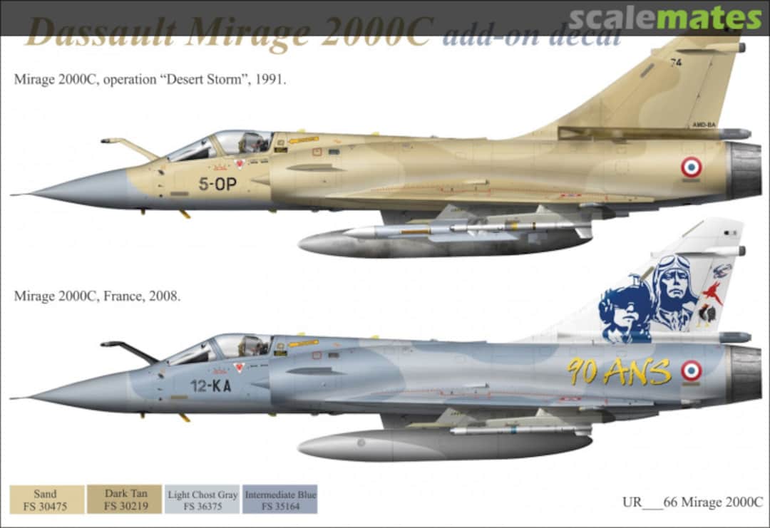 Boxart Mirage 2000C Desert Storm &"90-ans" UR4866 UpRise Decal Boxart Mirage 2000C Desert Storm &"90-ans" UR4866 UpRise Decal