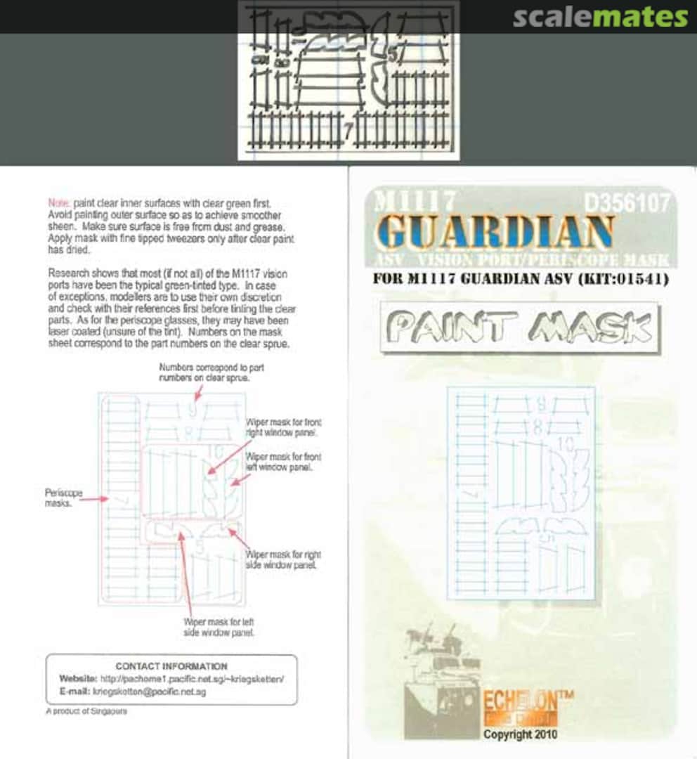 Boxart M1117 ASV Guardian Mask D356107 Echelon Fine Details Boxart M1117 ASV Guardian Mask D356107 Echelon Fine Details