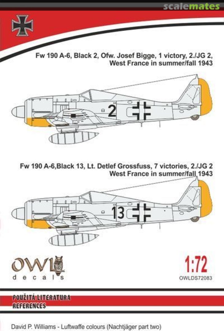 Boxart Fw 190 A-6 Nachtjäger JG2 OWLDS72083 OWL Boxart Fw 190 A-6 Nachtjäger JG2 OWLDS72083 OWL