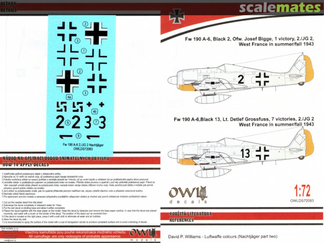 Contents Fw 190 A-6 Nachtjäger JG2 OWLDS72083 OWL Contents Fw 190 A-6 Nachtjäger JG2 OWLDS72083 OWL