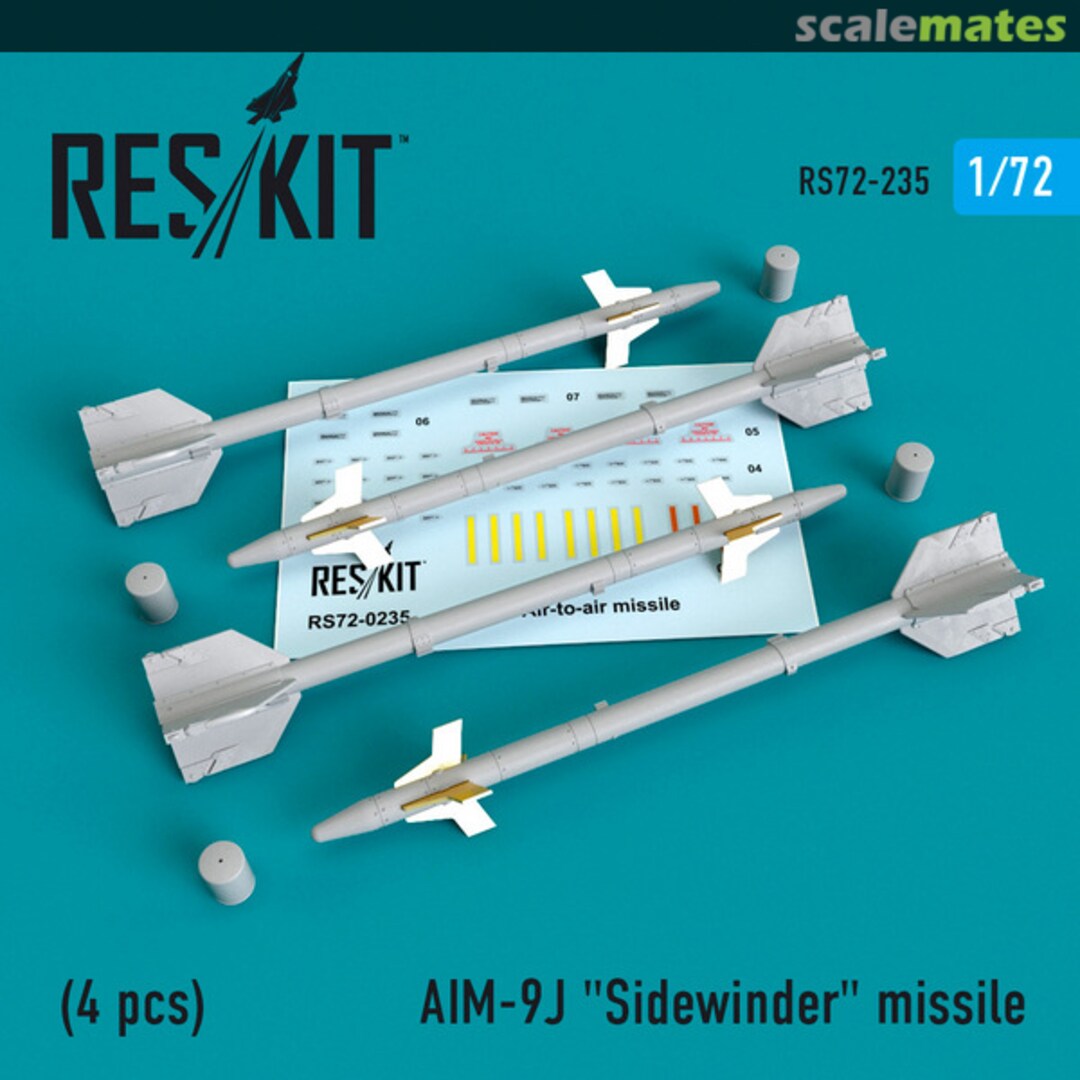 Boxart AIM-9J Sidewinder missile RS72-0235 ResKit Boxart AIM-9J Sidewinder missile RS72-0235 ResKit