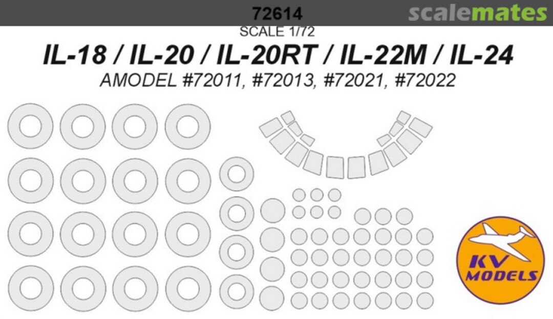 Boxart Il-18/20/20RT/22M/24 - painting masks + masks for disks and wheels 72614 KV Models