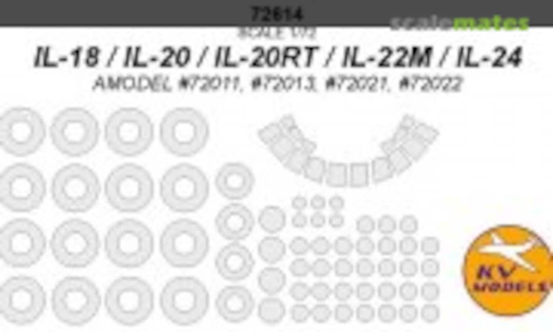 1:72 Il-18/20/20RT/22M/24 - painting masks + masks for disks and wheels (KV Models 72614) 72614