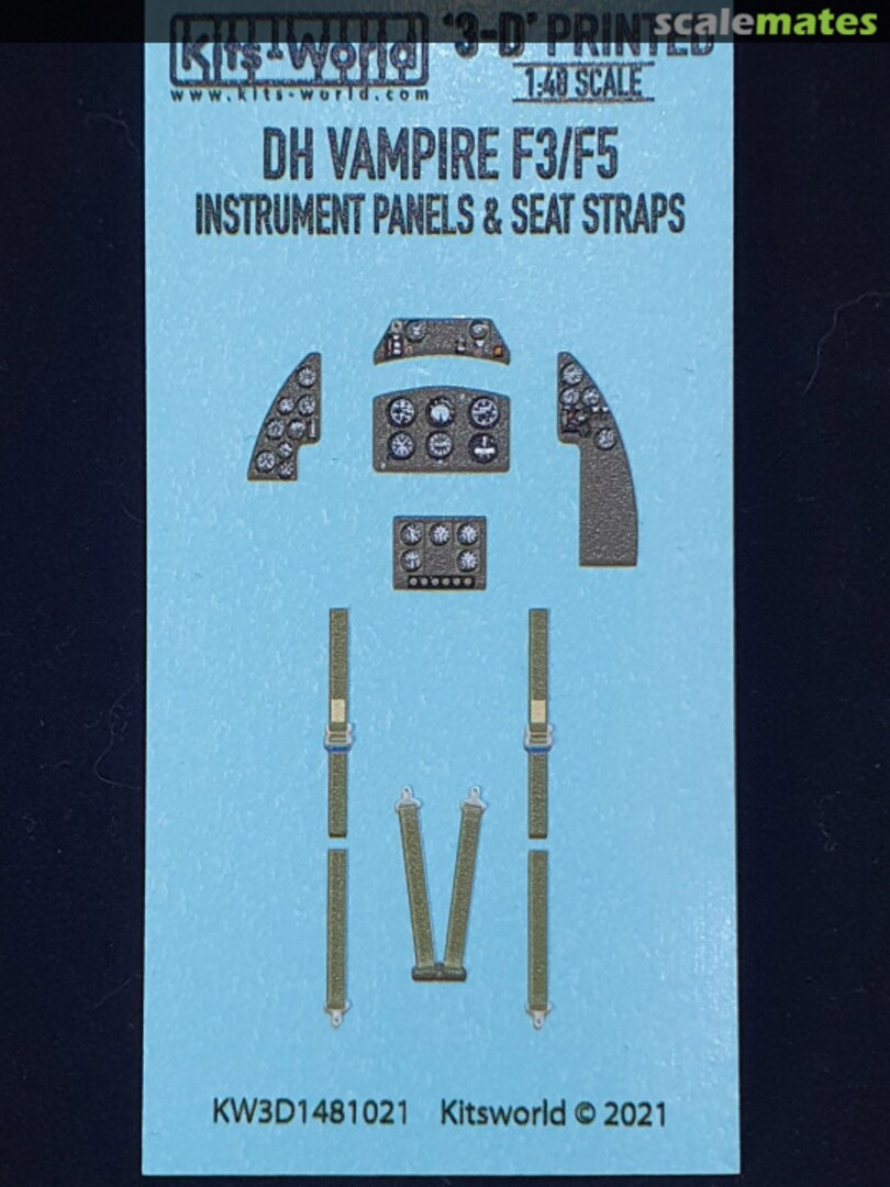 Boxart De Havilland Vampire F3/F5 instrument Panel and Seat Straps KW3D1481021 Kits-World Boxart De Havilland Vampire F3/F5 instrument Panel and Seat Straps KW3D1481021 Kits-World