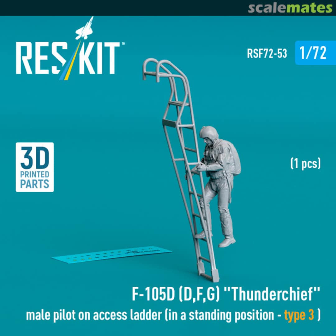 Boxart F-105 (D,F,G) Thunderchief male pilot on access ladder (in a standing position - type 3 ) (1 pcs) RSF72-0053 ResKit Boxart F-105 (D,F,G) Thunderchief male pilot on access ladder (in a standing position - type 3 ) (1 pcs) RSF72-0053 ResKit