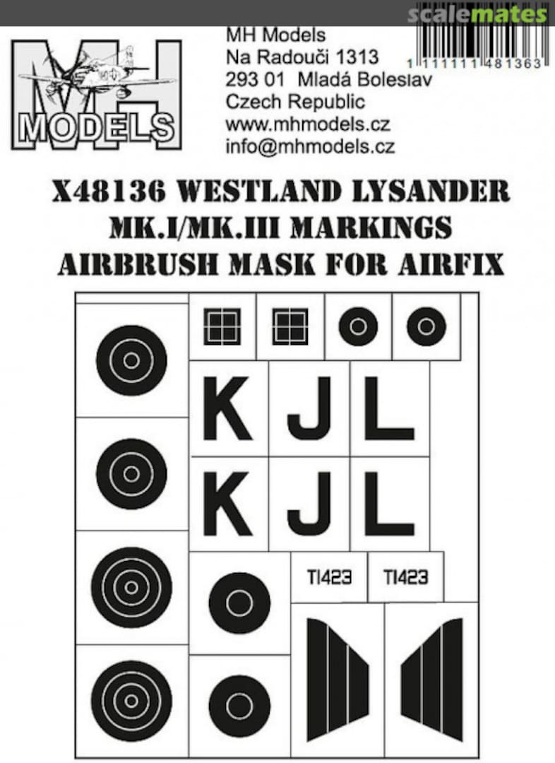 Boxart Westland Lysander Mk.I/Mk.III Markings X48136 MH Models Boxart Westland Lysander Mk.I/Mk.III Markings X48136 MH Models