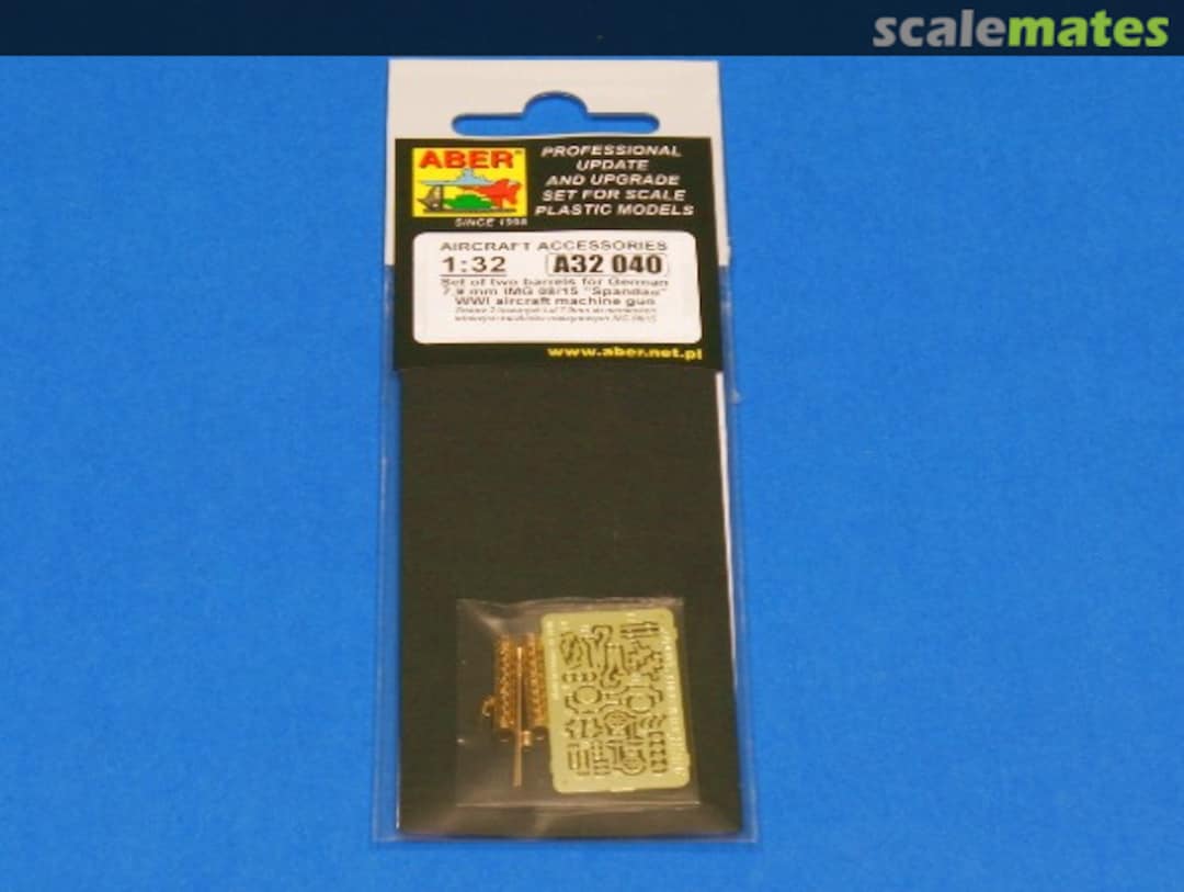 Boxart Set of two barrels for German 7,9 mm lMG 08/15 Spandau WWI aircraft m A32040 Aber