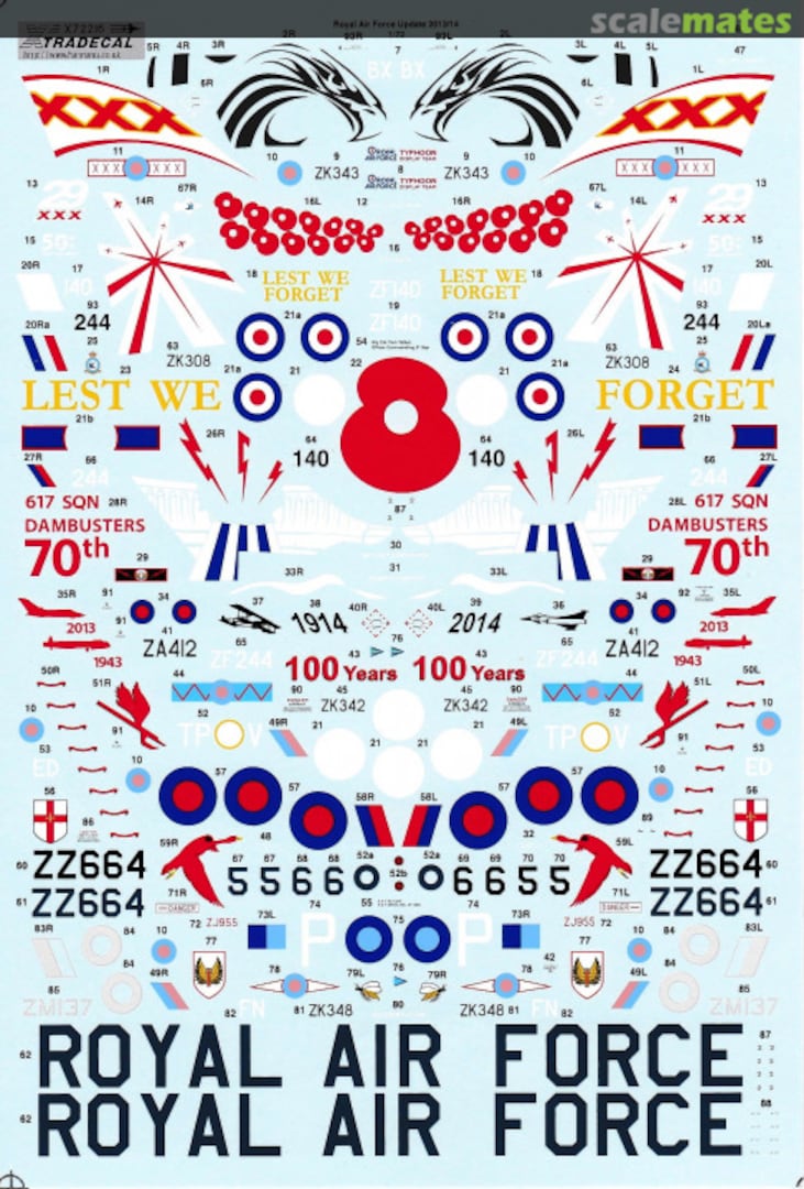 Contents RAF 2014 Update X72216 Xtradecal Contents RAF 2014 Update X72216 Xtradecal