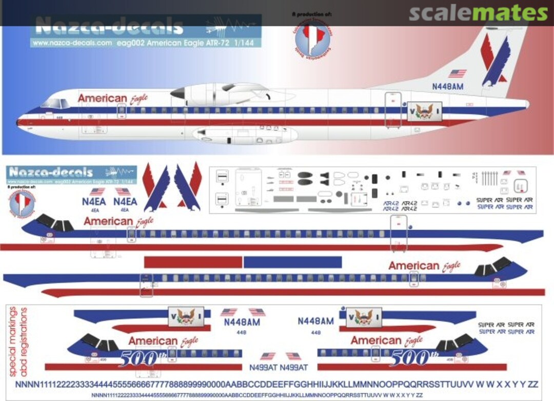 Boxart ATR 72-212 & ATR 72-500 AAL002 Nazca decals