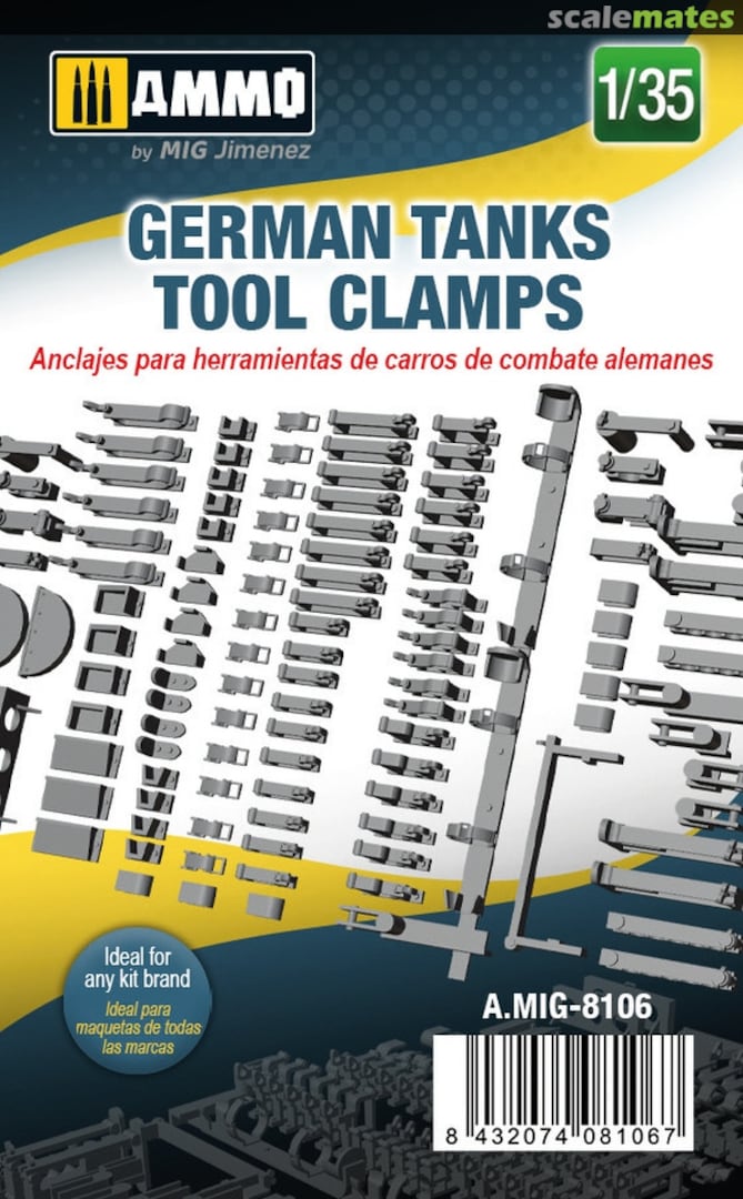 Boxart German Tanks Tool Clamps A.MIG-8106 Ammo by Mig Jimenez Boxart German Tanks Tool Clamps A.MIG-8106 Ammo by Mig Jimenez