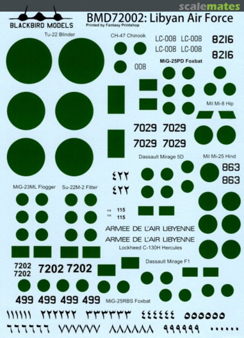 Boxart Libyan Arab Air Force BMD72002 Blackbird Models