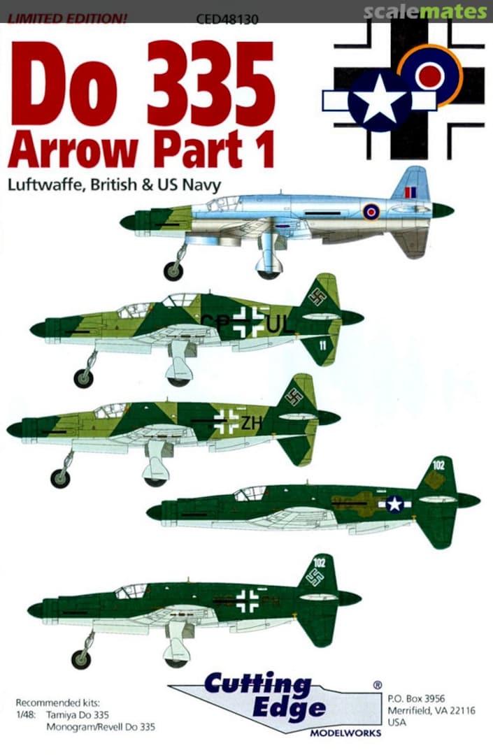 Boxart Do 335 Arrow Part 1 Luftwaffe, British & US Navy CED48130 Cutting Edge Modelworks