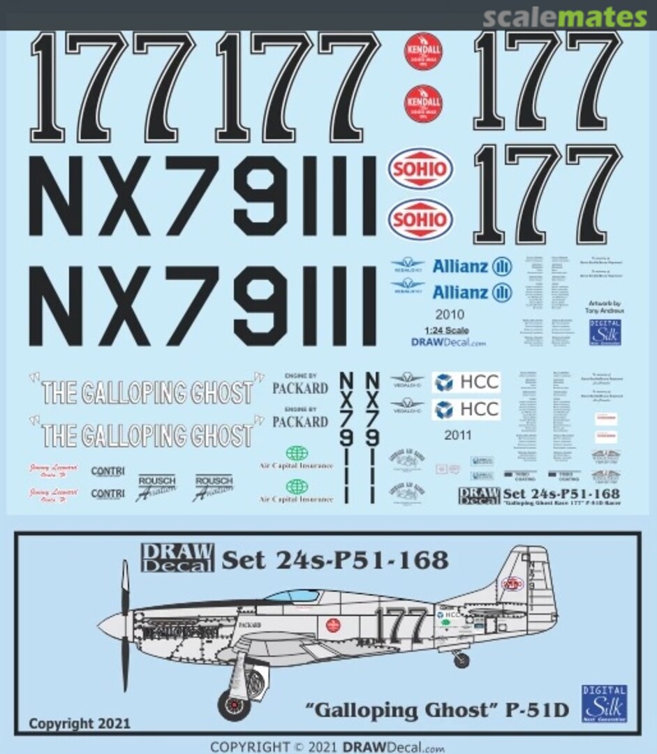 Boxart “Galloping Ghost” P-51D 24-P51-168 Draw Decal Boxart “Galloping Ghost” P-51D 24-P51-168 Draw Decal