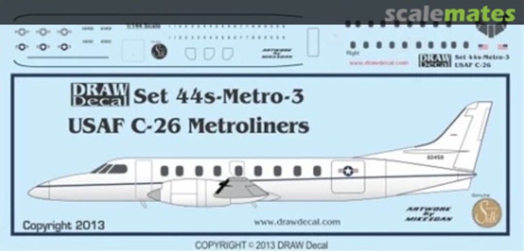 Boxart USAF C-26 Metroliners 44-Metro-3 Draw Decal