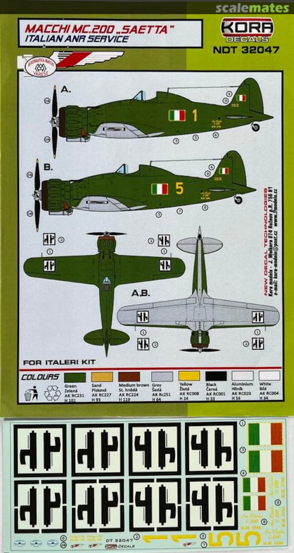 Boxart Macchi MC.200 "Saetta" NDT32047 Kora Models Boxart Macchi MC.200 "Saetta" NDT32047 Kora Models