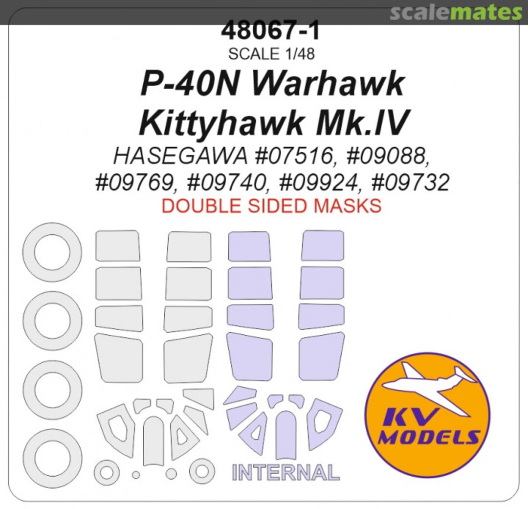 Boxart P-40N Warhawk / Kittyhawk Mk.IV (Double sided masks) KV Models Boxart P-40N Warhawk / Kittyhawk Mk.IV (Double sided masks) KV Models
