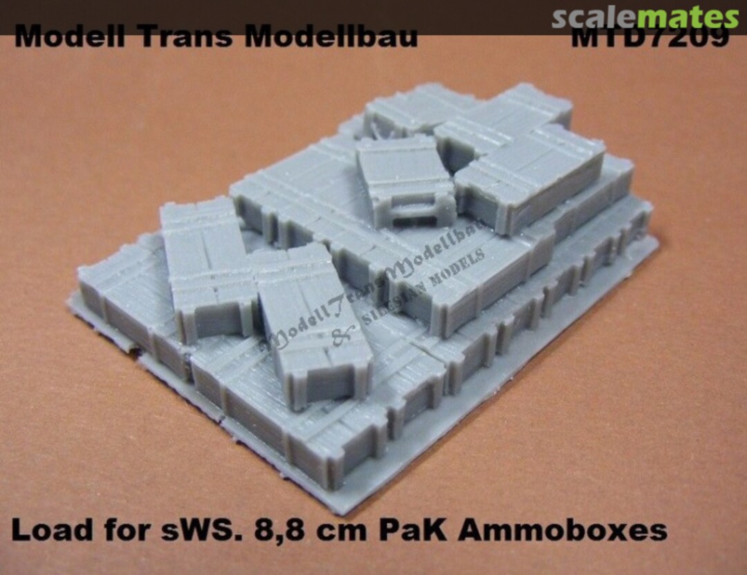 Boxart Load for sWS, 8.8 cm PaK Ammoboxes MTD7209 Modell Trans Modellbau Boxart Load for sWS, 8.8 cm PaK Ammoboxes MTD7209 Modell Trans Modellbau
