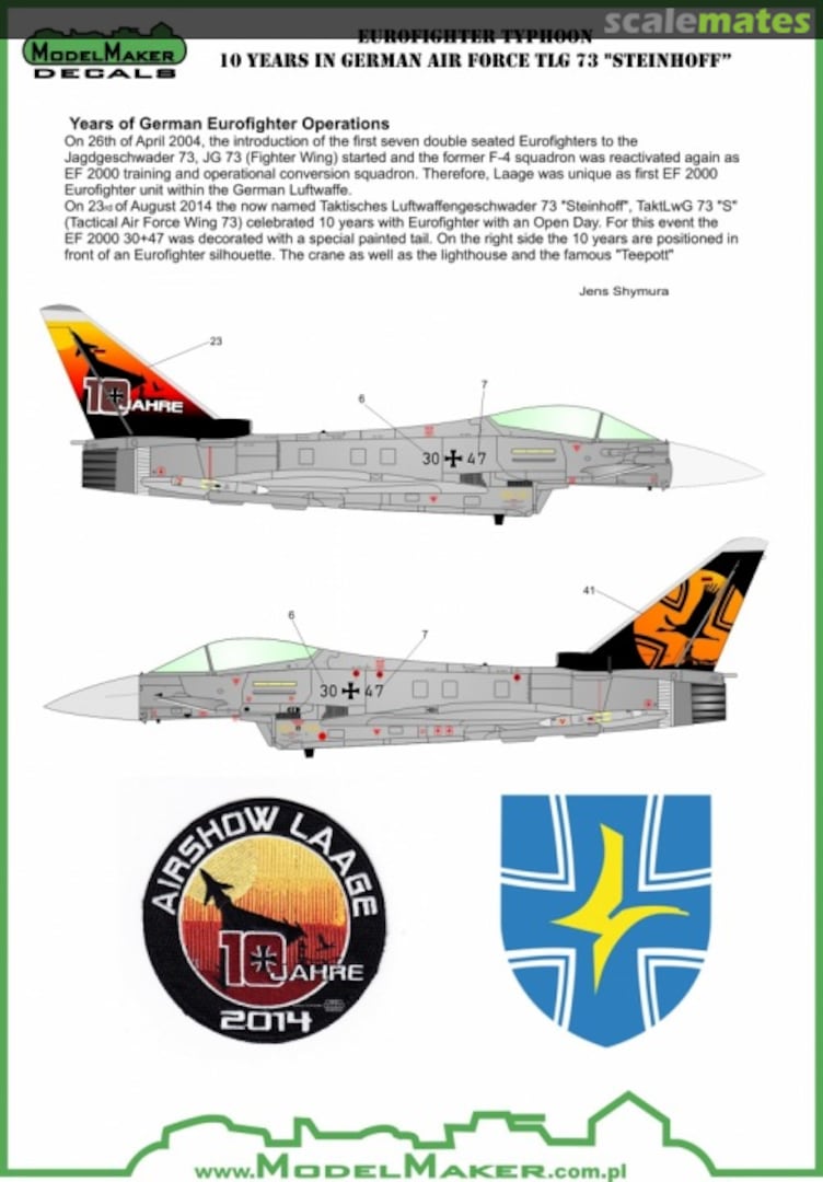 Boxart Eurofighter Typhoon 10 Years in German Air Force TLG 73 "Steinhoff D32051 ModelMaker Boxart Eurofighter Typhoon 10 Years in German Air Force TLG 73 "Steinhoff D32051 ModelMaker