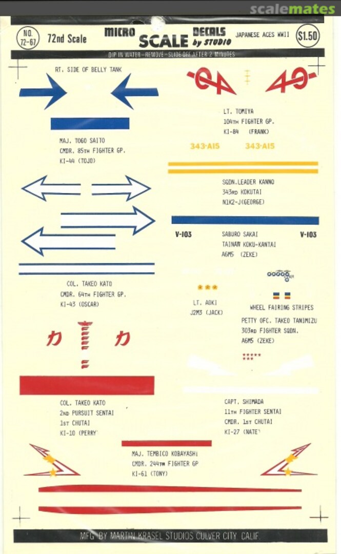 Boxart JAPANESE ACES WWII 72-67 Microscale Boxart JAPANESE ACES WWII 72-67 Microscale