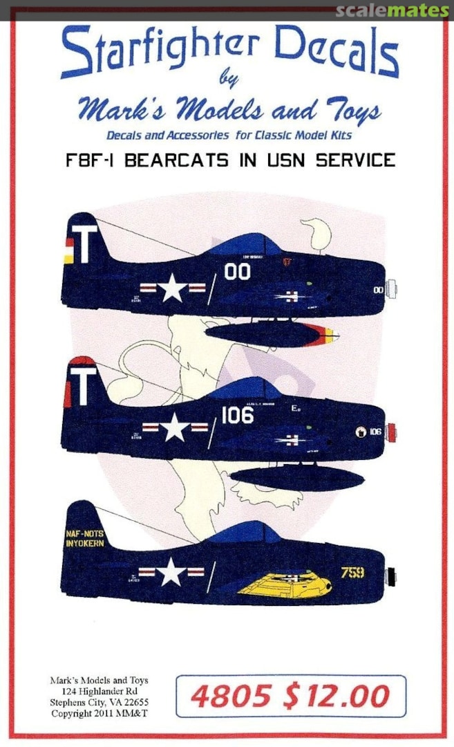 Boxart F8F-1 Bearcats in USN Service 4805 Starfighter Decals Boxart F8F-1 Bearcats in USN Service 4805 Starfighter Decals