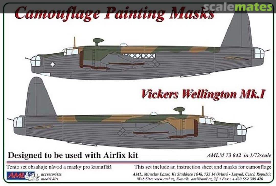 Boxart Vickers Wellington Mk.1 Camouflage Painting Mask AMLM 73 042 AML Boxart Vickers Wellington Mk.1 Camouflage Painting Mask AMLM 73 042 AML