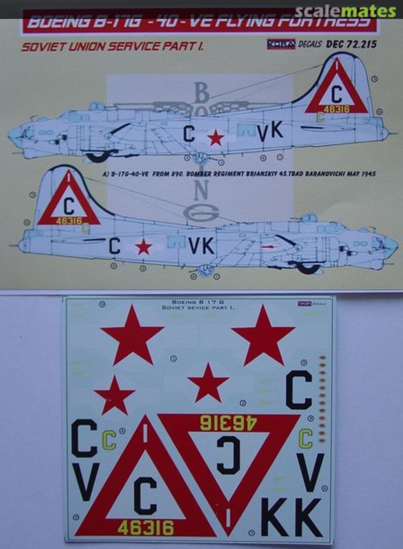 Boxart Boeing B-17G-40-VE Flying Fortress DEC72215 Kora Models