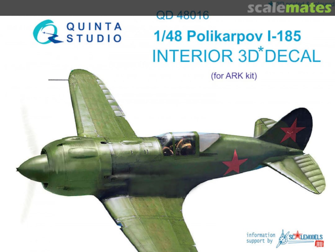 Boxart Polikarpov I-185 interior 3D decals QD48016 Quinta Studio