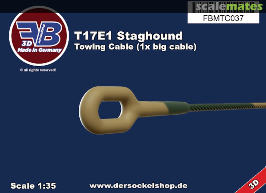 Boxart T17E1 Staghound, Towing Cable FBMTC037 FB Modelling Boxart T17E1 Staghound, Towing Cable FBMTC037 FB Modelling