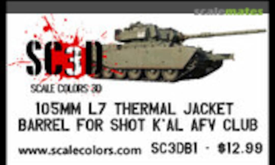 1:35 105mm L7 Thermal Jacket Barrel for Shot K’AL Centurion (Scale Colors SC3D-B1) SC3D-B1