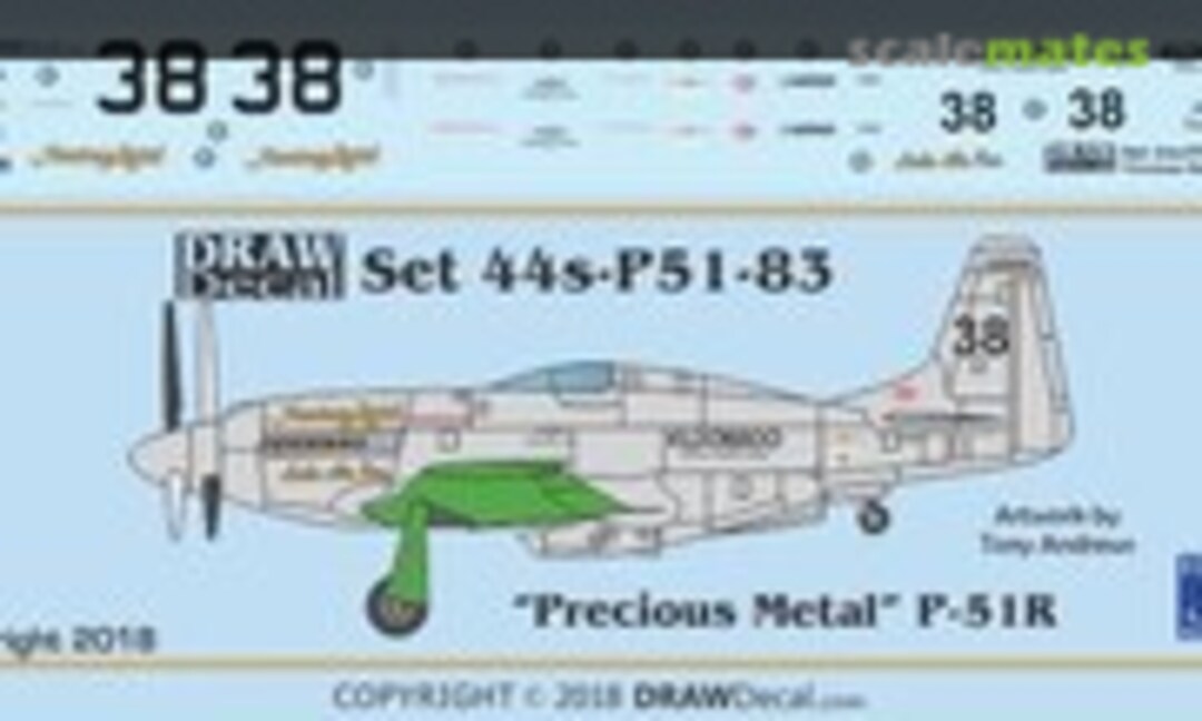 1:144 “Precious Metal” P-51R (Draw Decal 44-P51-83) 44-P51-83