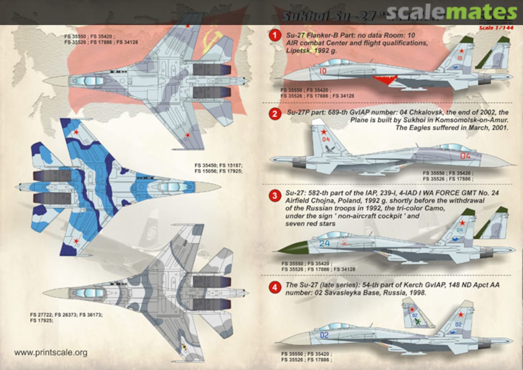 Boxart Sukhoi Su-27 Flanker Decals 144-013 Print Scale Boxart Sukhoi Su-27 Flanker Decals 144-013 Print Scale