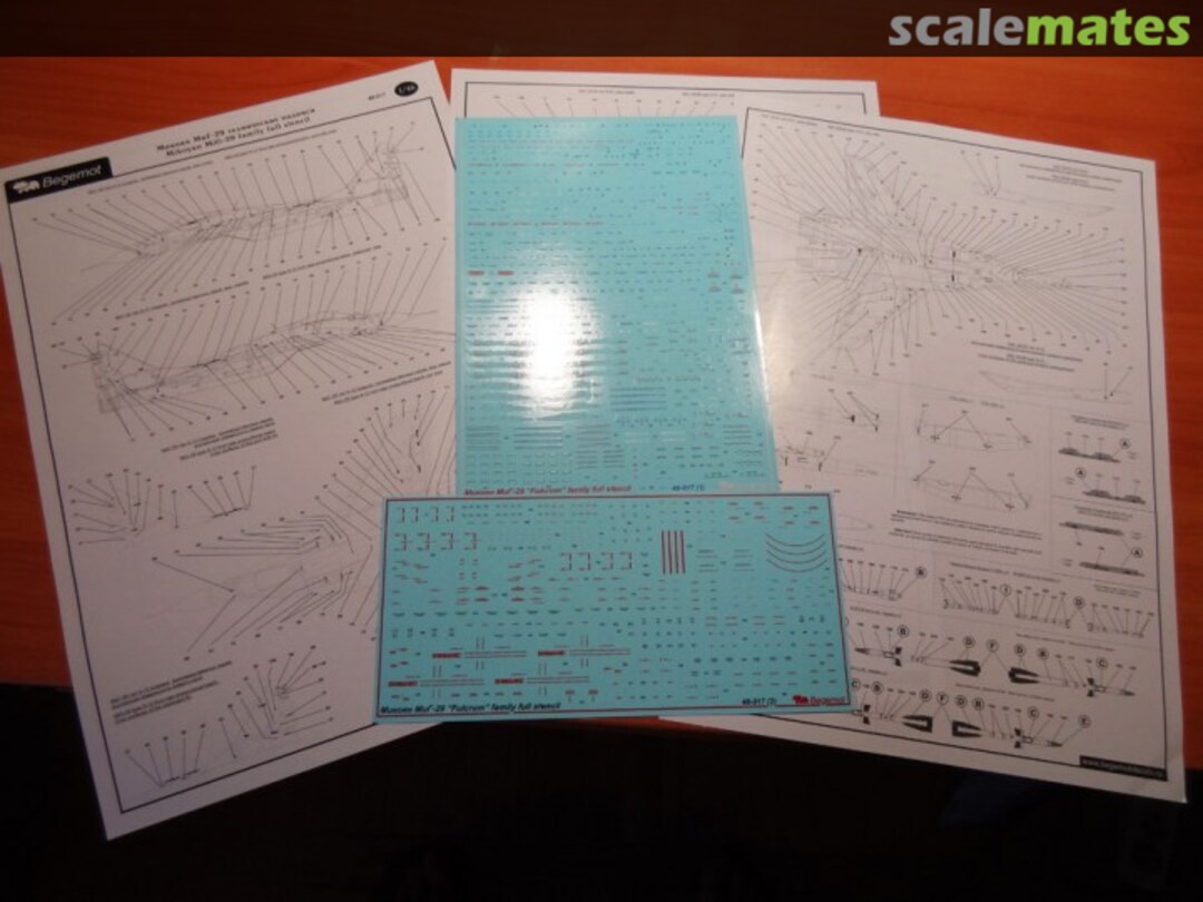 Boxart Mikoyan MiG-29 family full stencil 48-017 Begemot Boxart Mikoyan MiG-29 family full stencil 48-017 Begemot