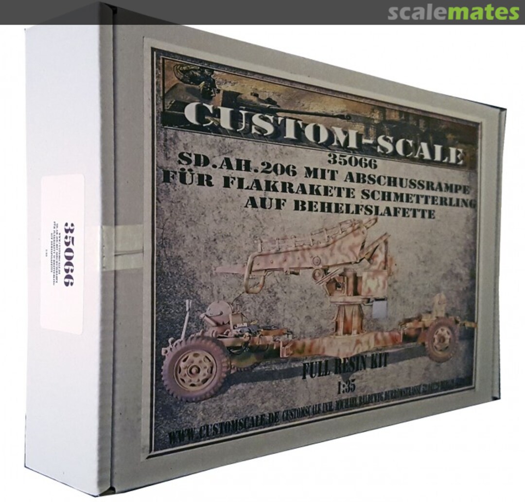 Boxart Sd.Ah.206 mit Abschussrampe FlaRak Schmetterling 35066 Custom-Scale Boxart Sd.Ah.206 mit Abschussrampe FlaRak Schmetterling 35066 Custom-Scale