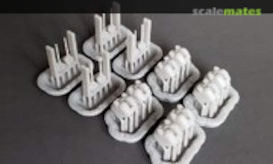 1:600 5"/54 Mk.42 Double Dome "Frog-Eye" Mounts (Model Monkey 600-5in54 double dome) 600-5in54 double dome