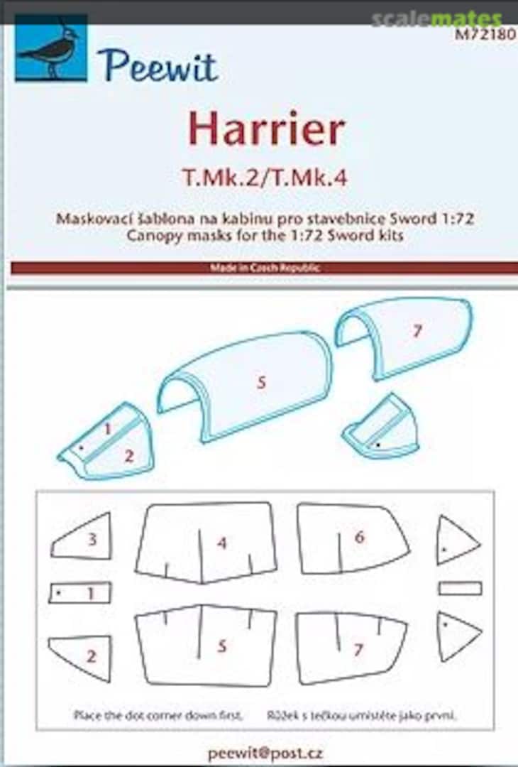 Boxart Canopy Mask: BAe Harrier T Mk.2/Mk.2A/Mk.4/Mk.4N M72180 Peewit Boxart Canopy Mask: BAe Harrier T Mk.2/Mk.2A/Mk.4/Mk.4N M72180 Peewit